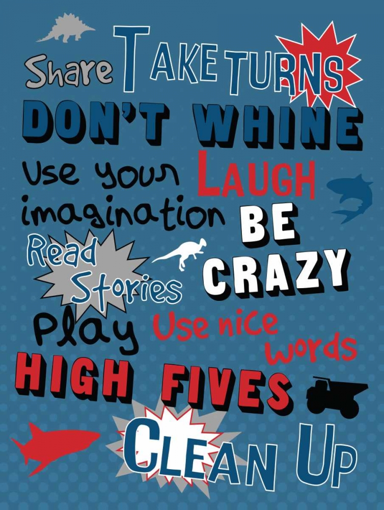 Boys Play Room Rules art print by Jace Grey for $57.95 CAD