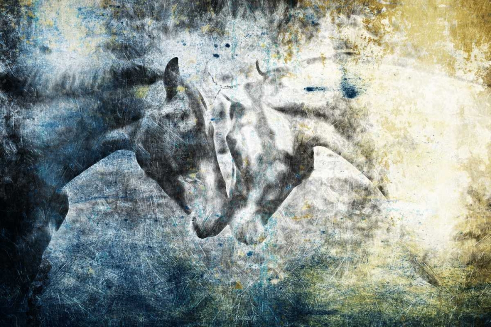 Kissing Blue Horses art print by Jace Grey for $57.95 CAD