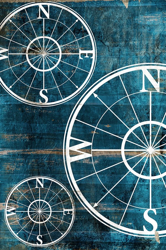 Wooden Compass Blue art print by Jace Grey for $57.95 CAD