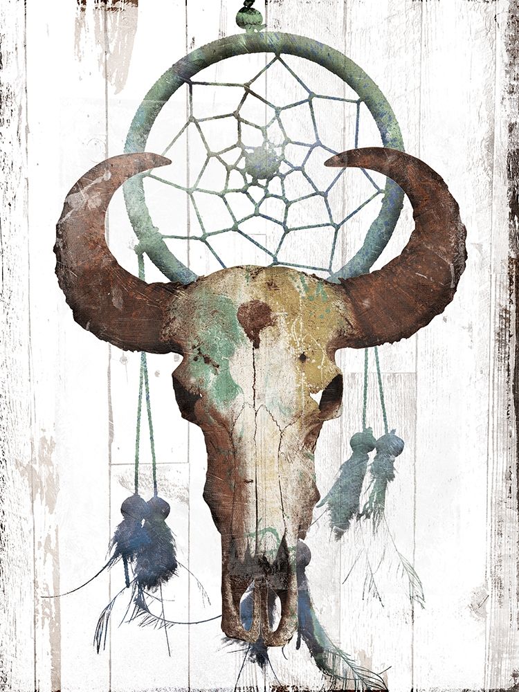 Bull With Dreamcatcher art print by Jace Grey for $57.95 CAD