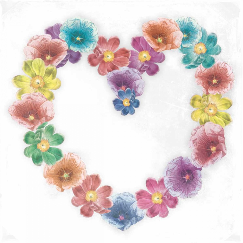 Floral heart white art print by Jace Grey for $57.95 CAD