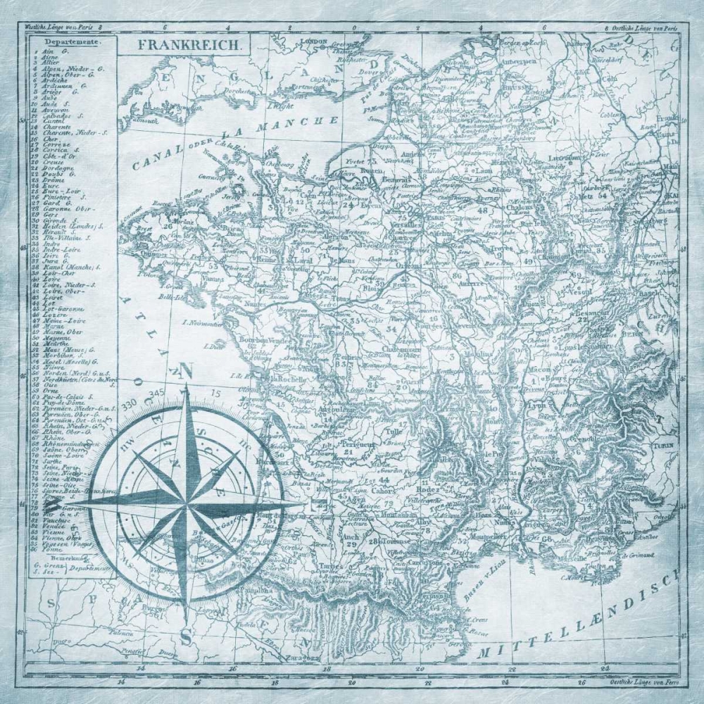 Full sea Bue map art print by Jace Grey for $57.95 CAD