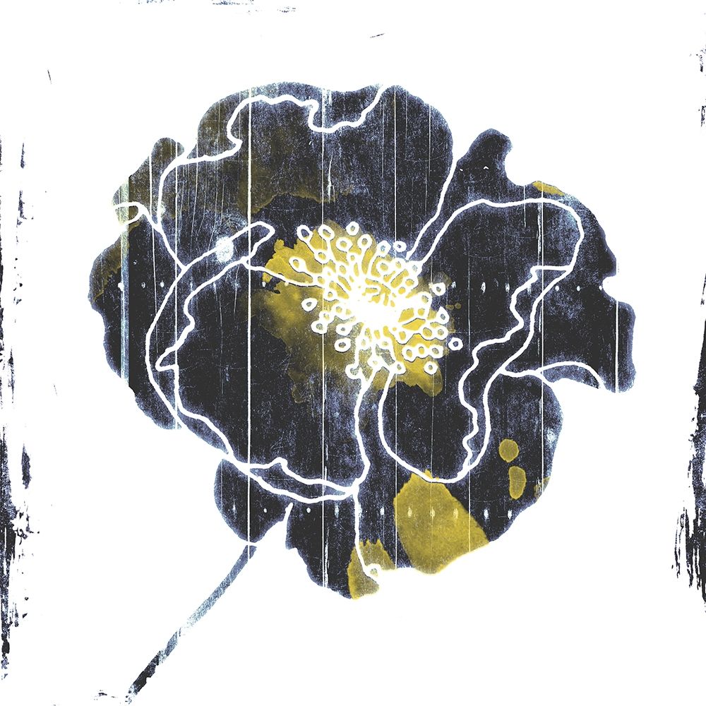 Flower With Blue Yellow Mate art print by Jave Grey for $57.95 CAD