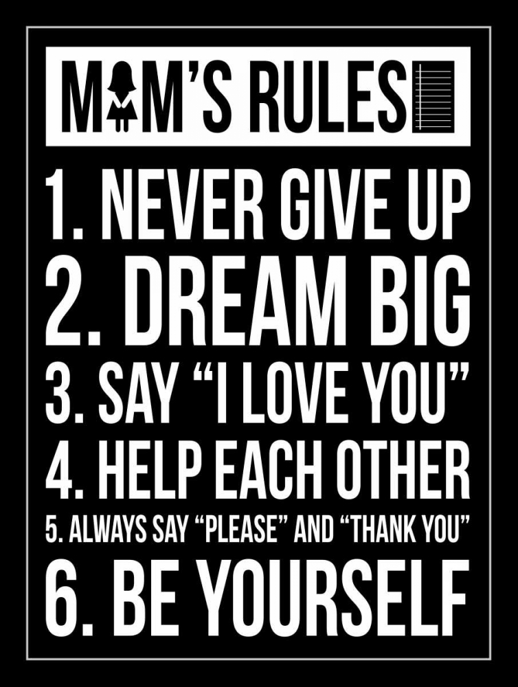 Mom Rules II art print by Jace Grey for $57.95 CAD