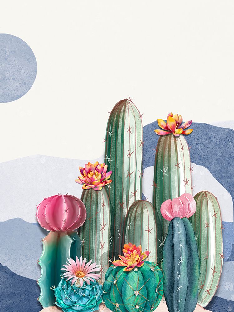 Blooming Cactus Nightfall 2 art print by Jesse Keith for $57.95 CAD