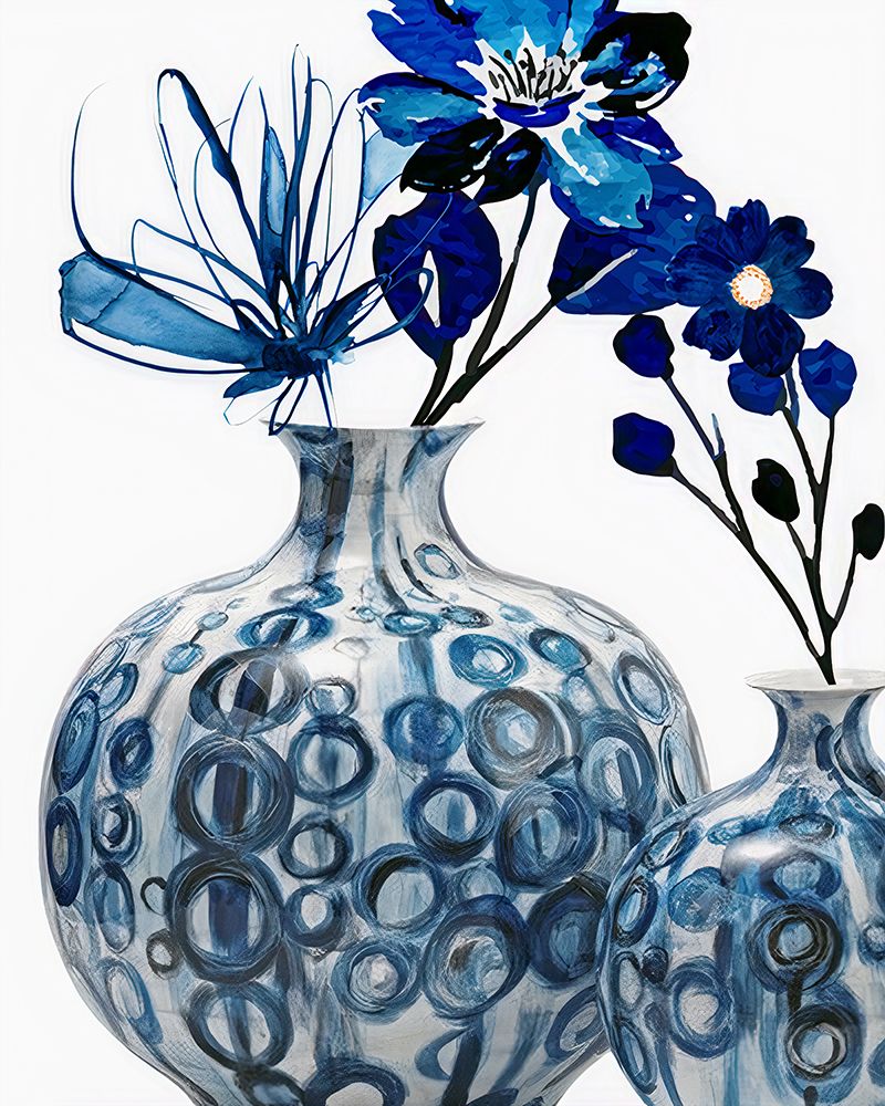 Blue Floral In Pots art print by Jesse Keith for $57.95 CAD