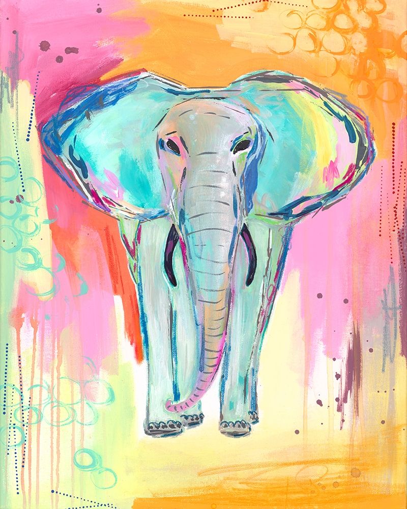Tie Dye Elephant art print by Jennifer McCully for $57.95 CAD