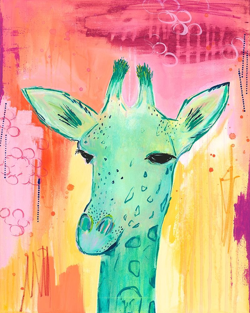 Tie Dye Giraffe art print by Jennifer McCully for $57.95 CAD