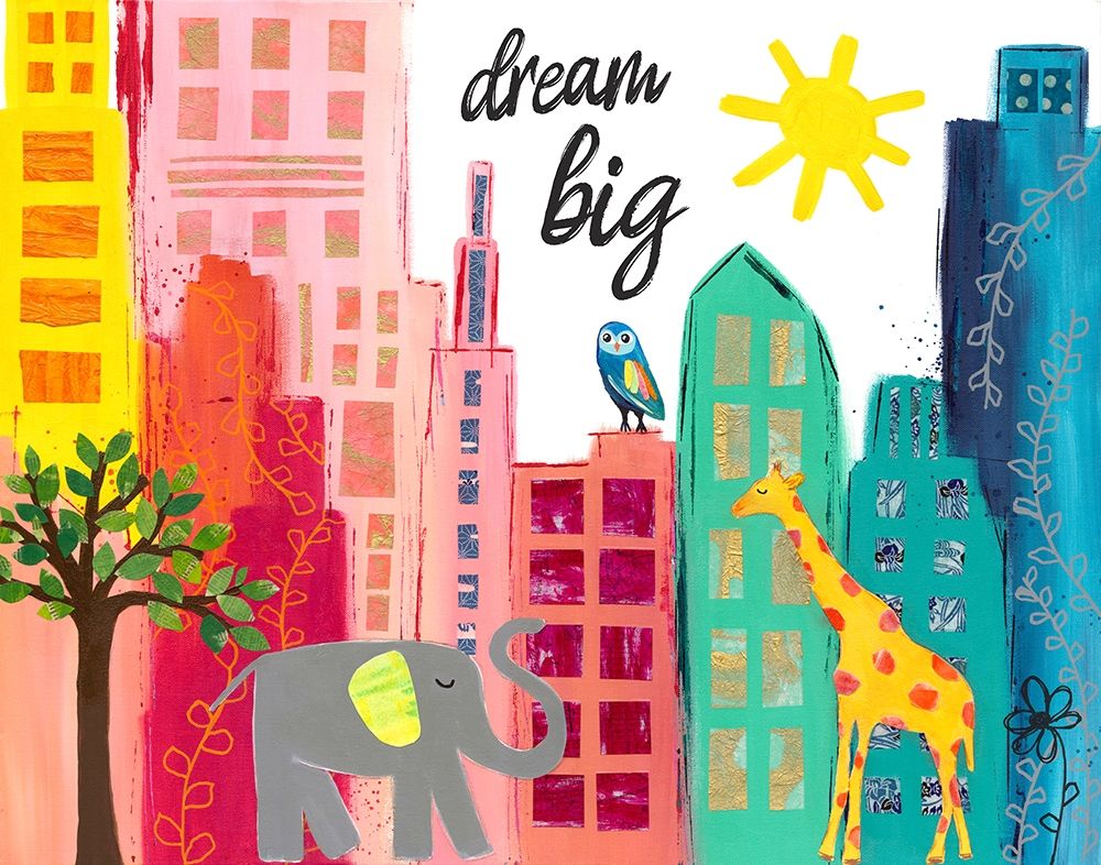 Dream Big Animals in the City art print by Jennifer McCully for $57.95 CAD
