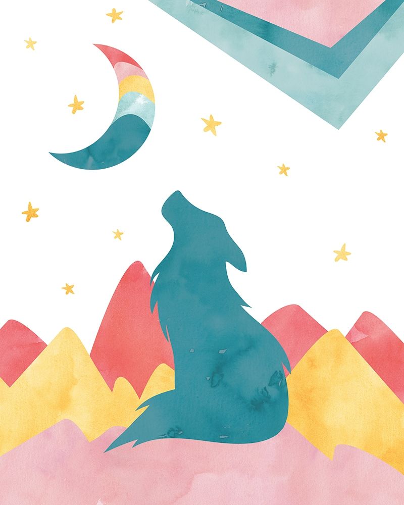 Wolf_Print_BrighterColorPalette_Texture art print by Jennifer McCully for $57.95 CAD