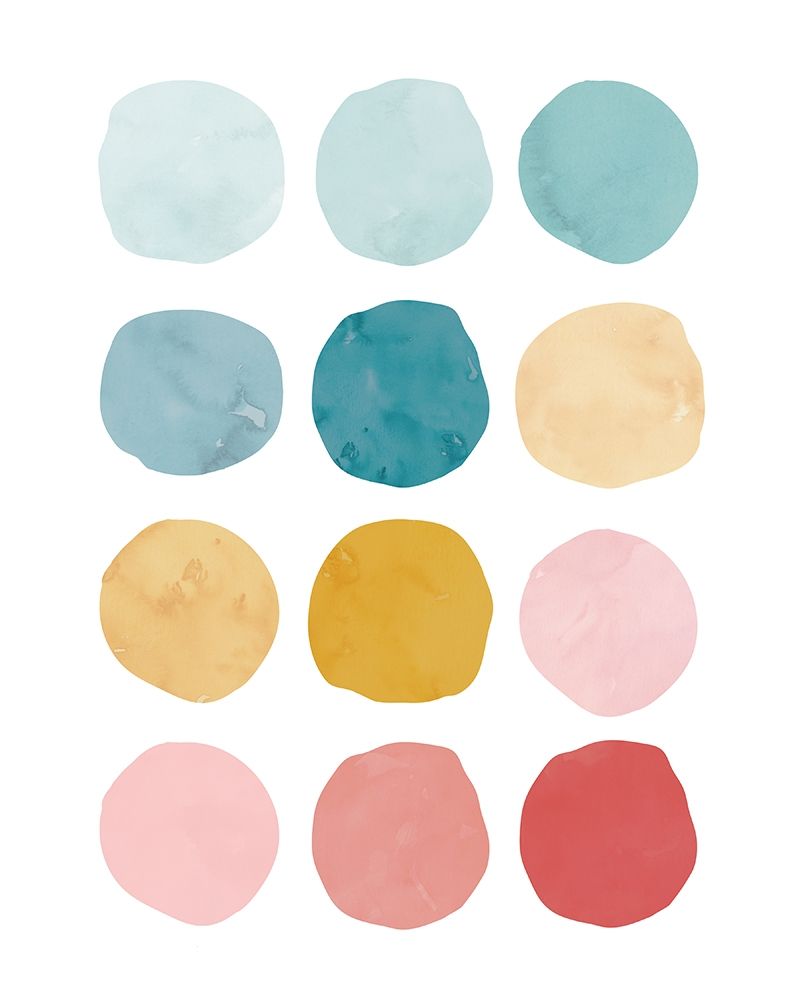WatercolorDots_BrighterPalette art print by Jennifer McCully for $57.95 CAD