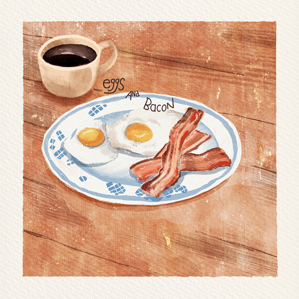 Eggs And Bacon art print by Juliet Rose Philips for $57.95 CAD
