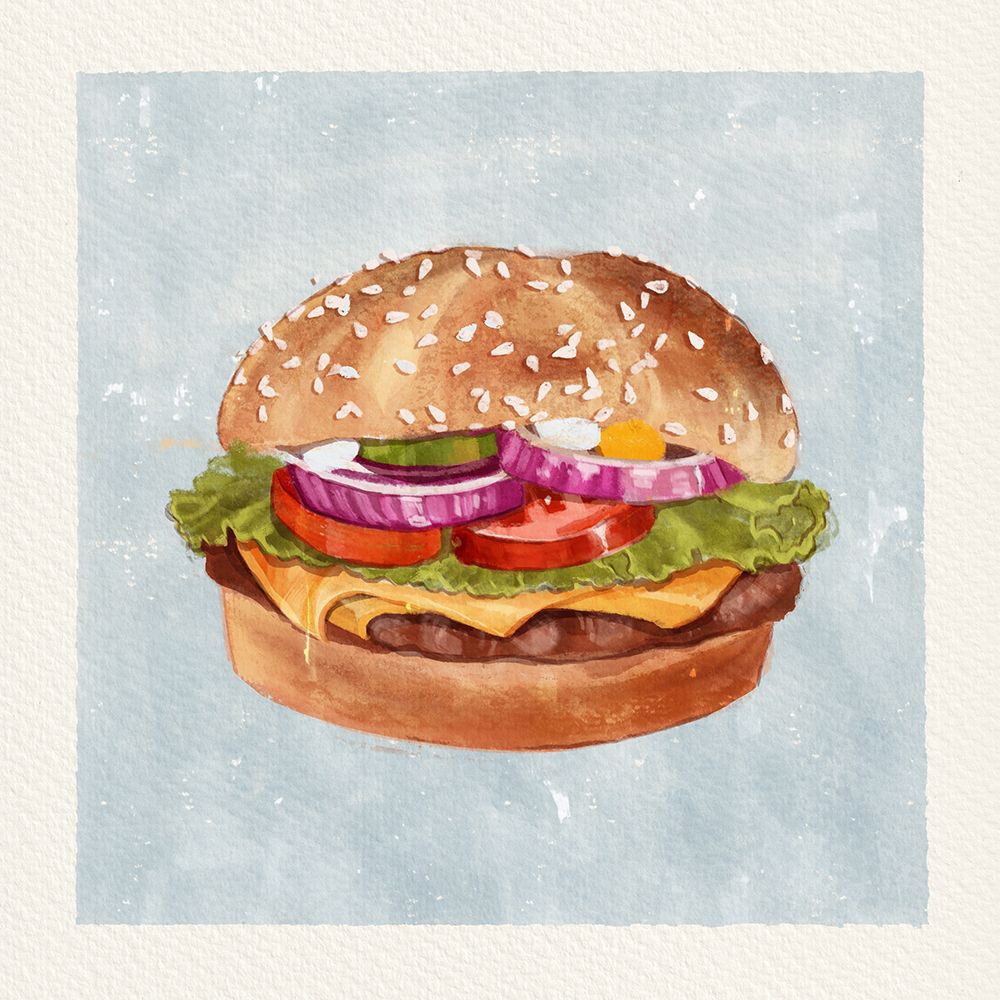 Juicy Burger V2 art print by Juliet Rose Philips for $57.95 CAD