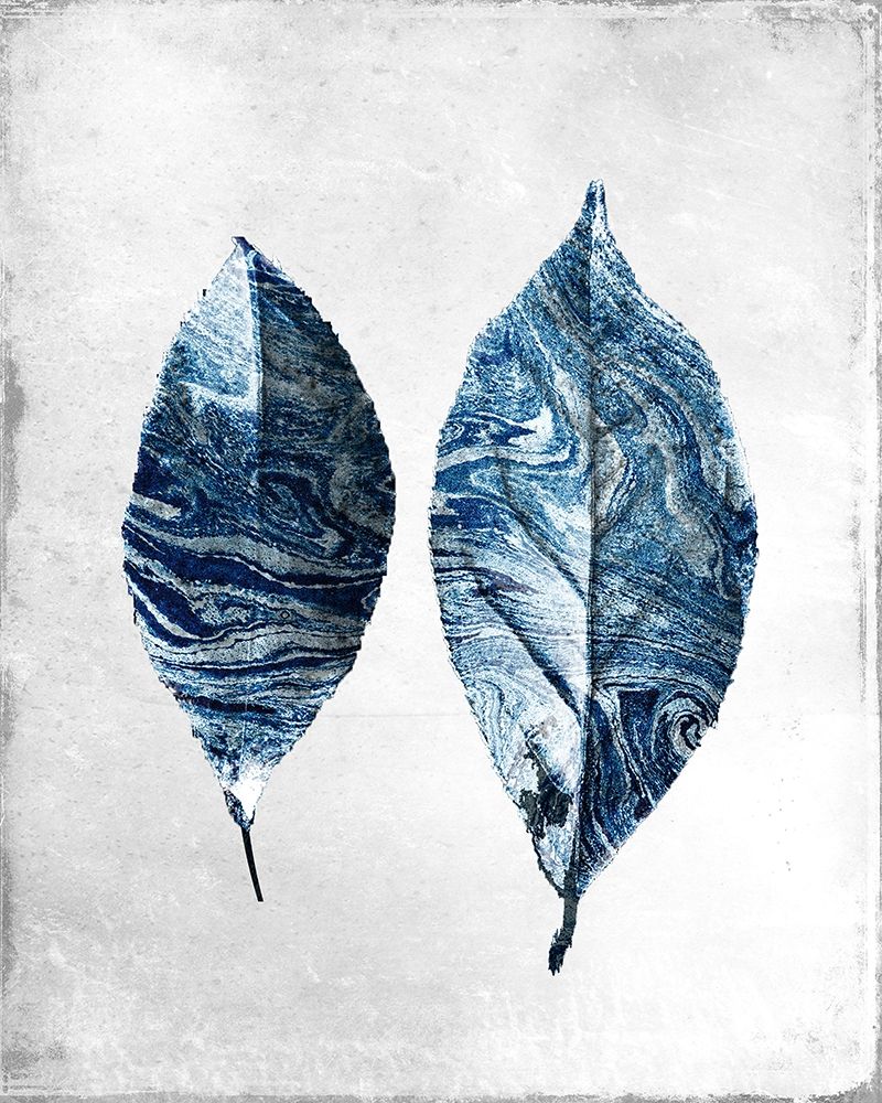 Marbled Blue Leaves 1 art print by Kimberly Allen for $57.95 CAD