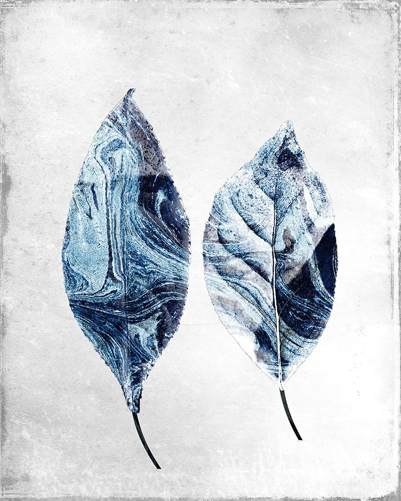 Marbled Blue Leaves 2 art print by Kimberly Allen for $57.95 CAD