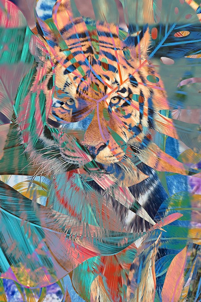 Colorful Tiger art print by Allen Kimberly for $57.95 CAD