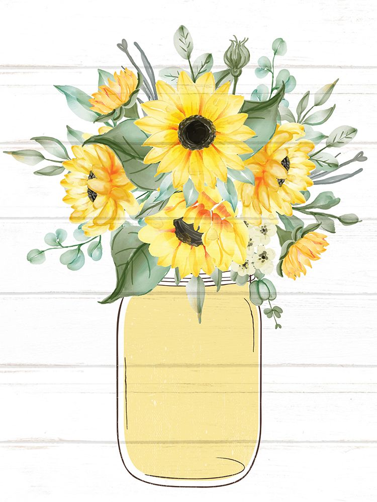 Mason Jar Floral 2 art print by Kimberly Allen for $57.95 CAD