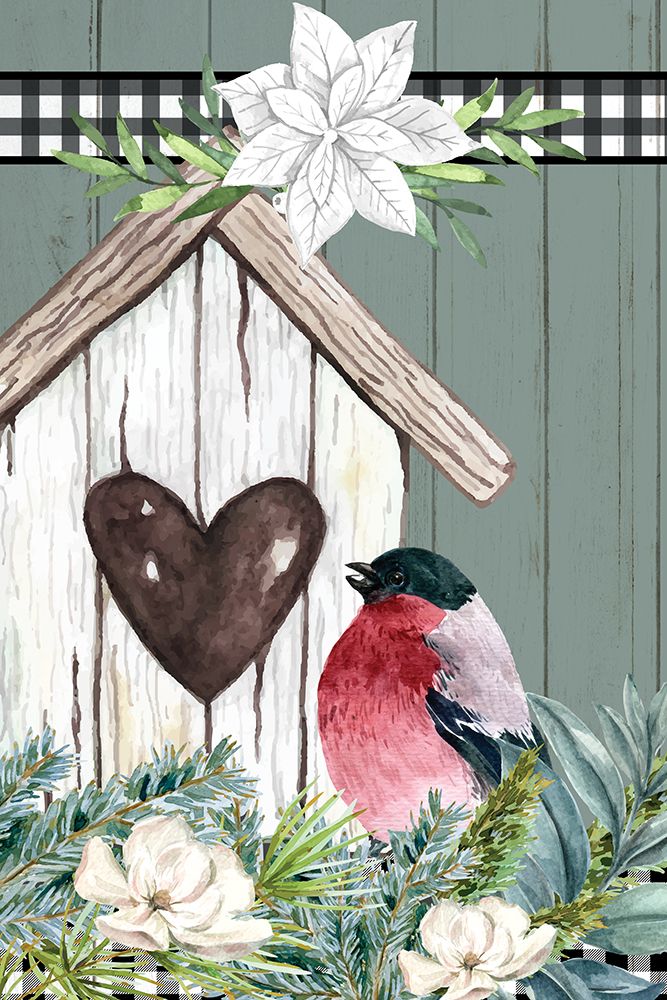 Winter Birdhouse art print by Kimberly Allen for $57.95 CAD
