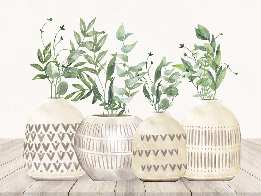 Stone Vases Four In A Row art print by Kimberly Allen for $57.95 CAD