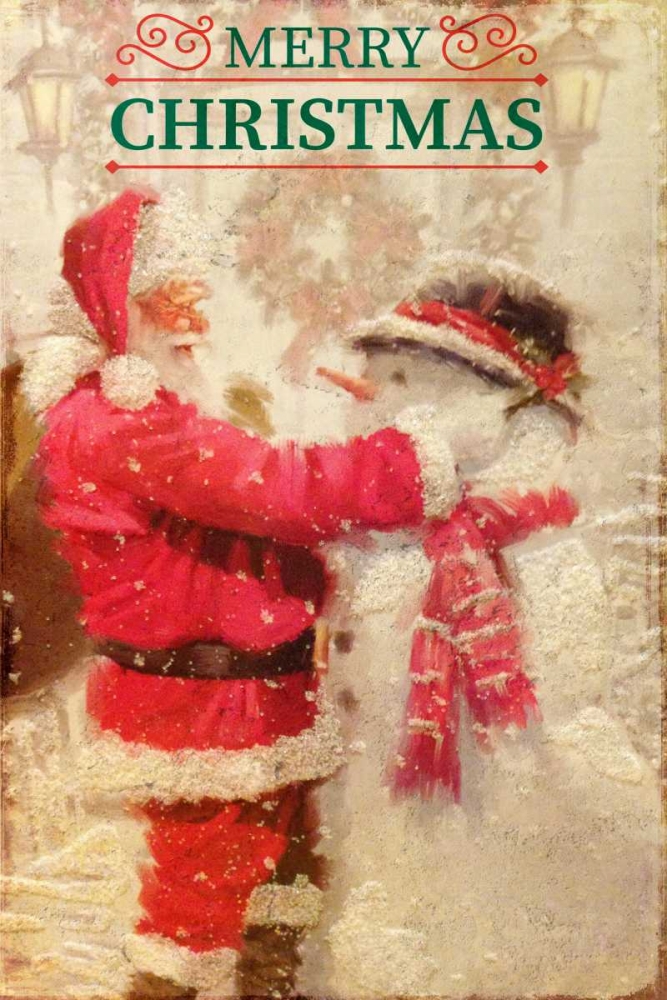 Santa and Snowman art print by Kimberly Allen for $57.95 CAD