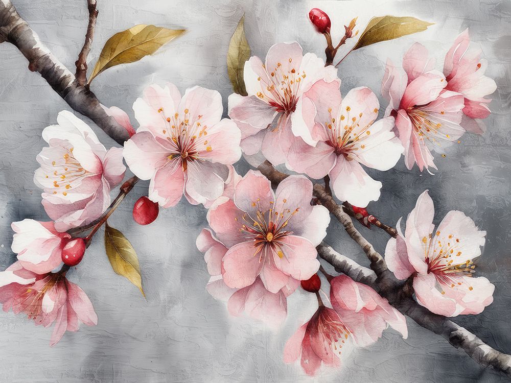 Blossoms On Grey 2 art print by Kimberly Allen for $57.95 CAD