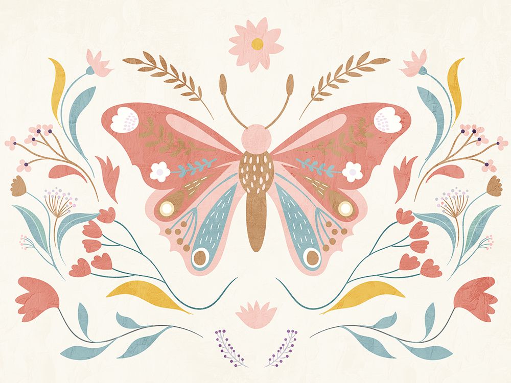 Folk Butterfly 1 art print by Kimberly Allen for $57.95 CAD