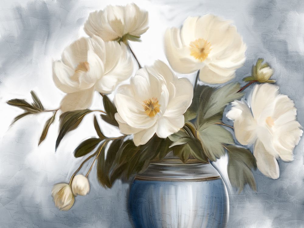 White Florals 1 art print by Kimberly Allen for $57.95 CAD