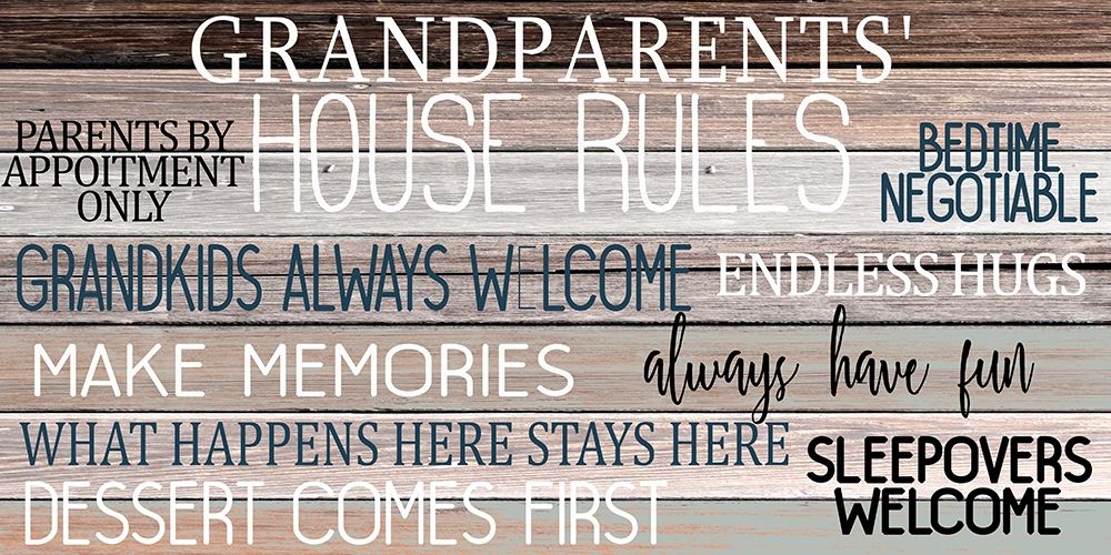 Grandparents House Rules art print by Kimberly Allen for $57.95 CAD