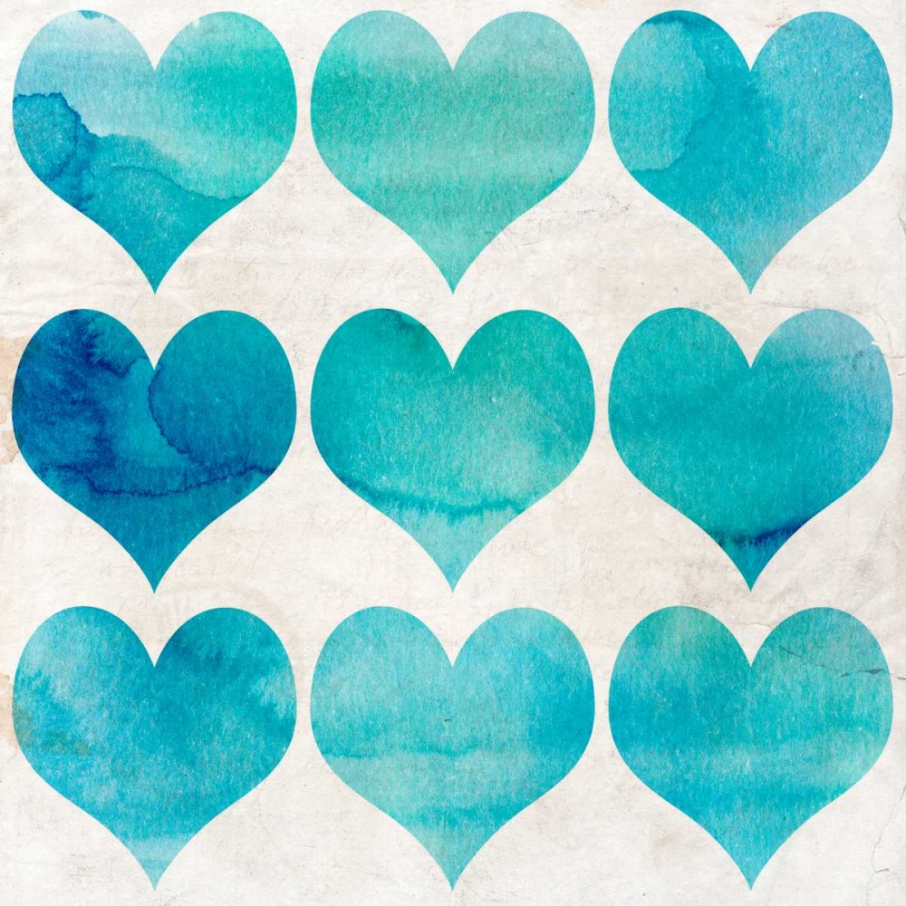 Watercolor Hearts 2 art print by Kimberly Allen for $57.95 CAD