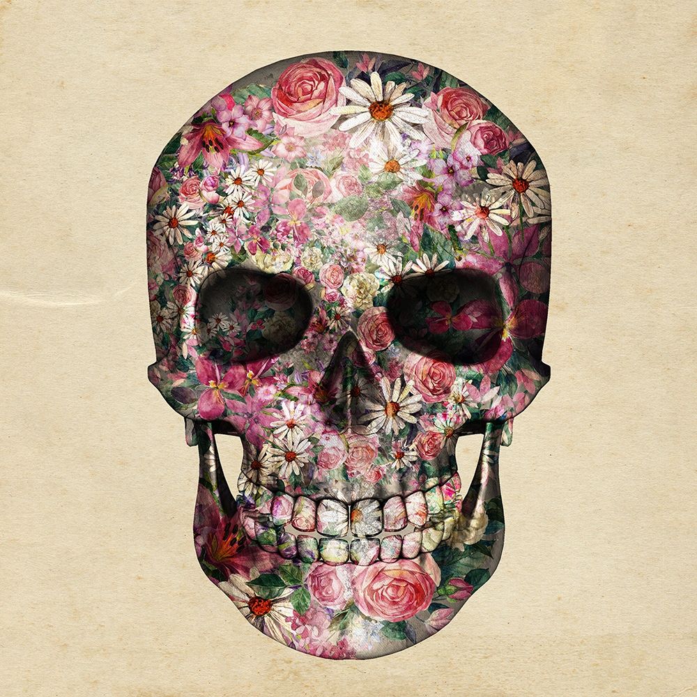 Floral Skull 2 art print by Allen Kimberly for $57.95 CAD