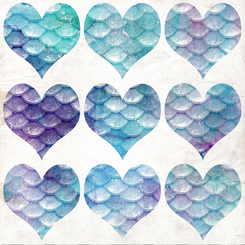 Mermaid Hearts art print by Allen Kimberly for $57.95 CAD