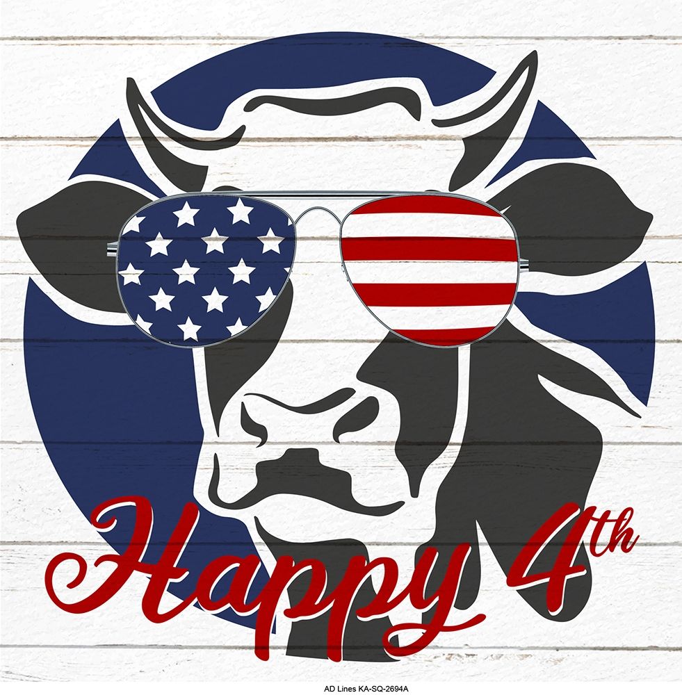 Happy 4th Cow art print by Kimberly Allen for $57.95 CAD