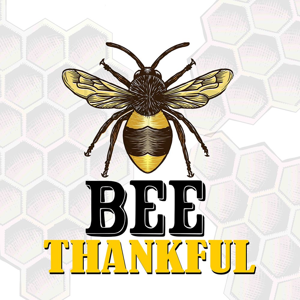 Bee Thankful Honeycomb art print by Kimberly Allen for $57.95 CAD