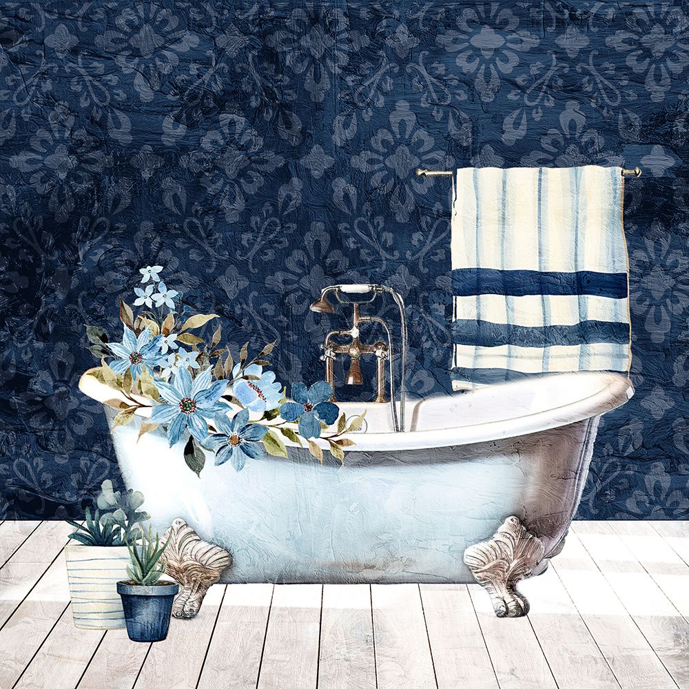 Blue Bath Floral 1 art print by Kimberly Allen for $57.95 CAD
