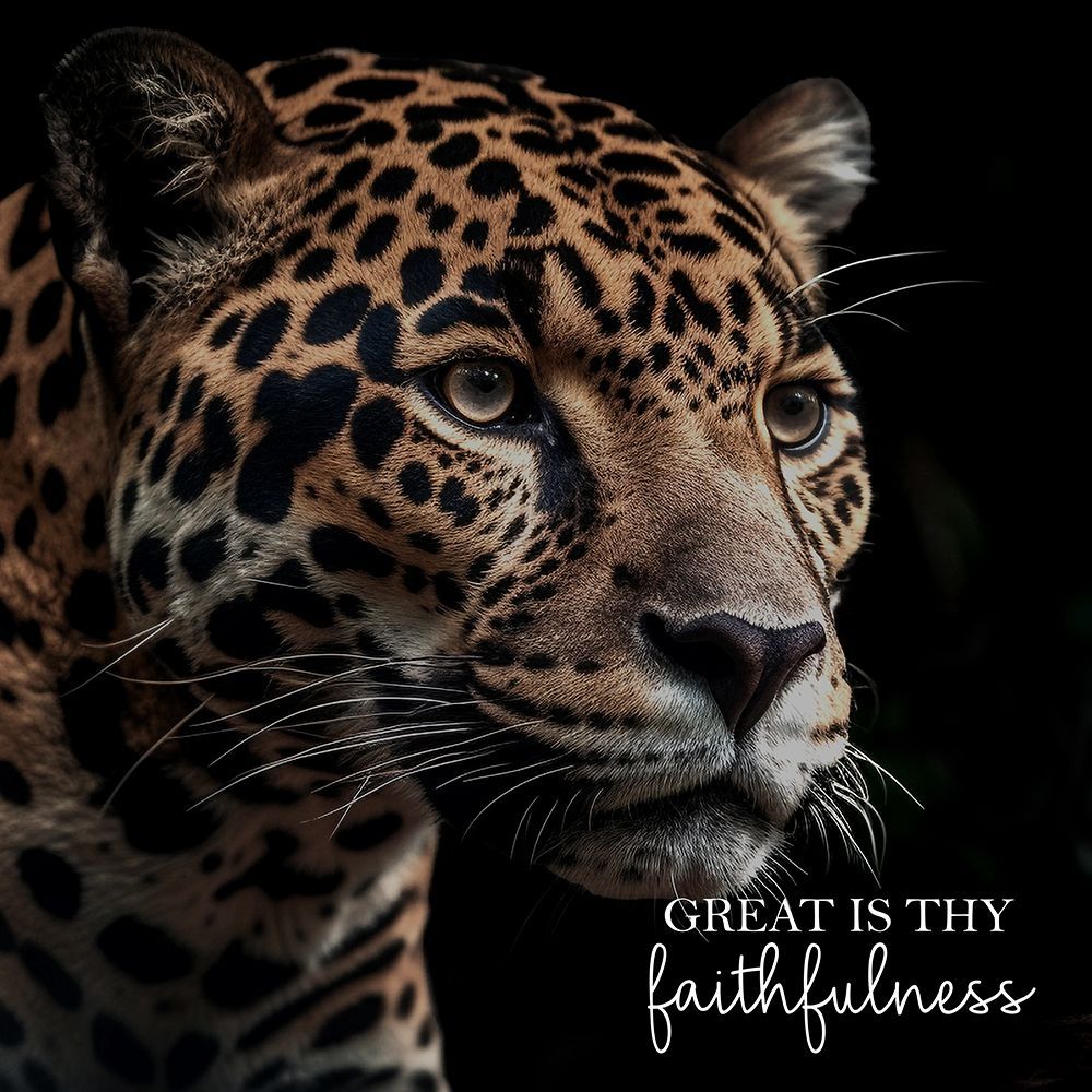 Great Is Thy Faithfulness Leopard Black art print by Kimberly Allen for $57.95 CAD