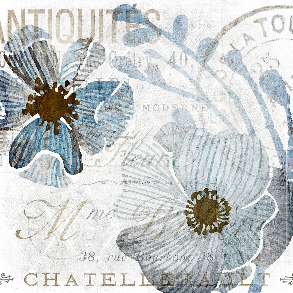 Soft Floral Blue 1 art print by Kimberly Allen for $57.95 CAD