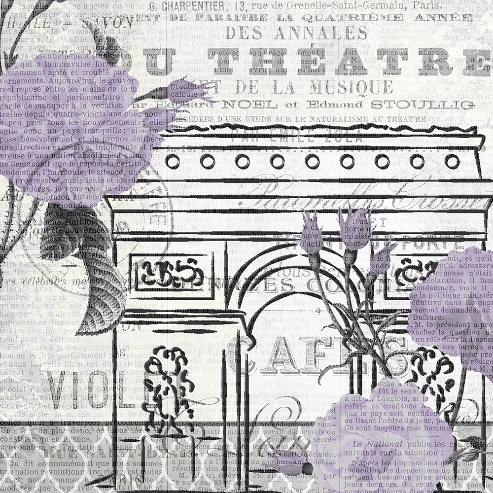 Paris Script Purple 2 art print by Allen Kimberly for $57.95 CAD