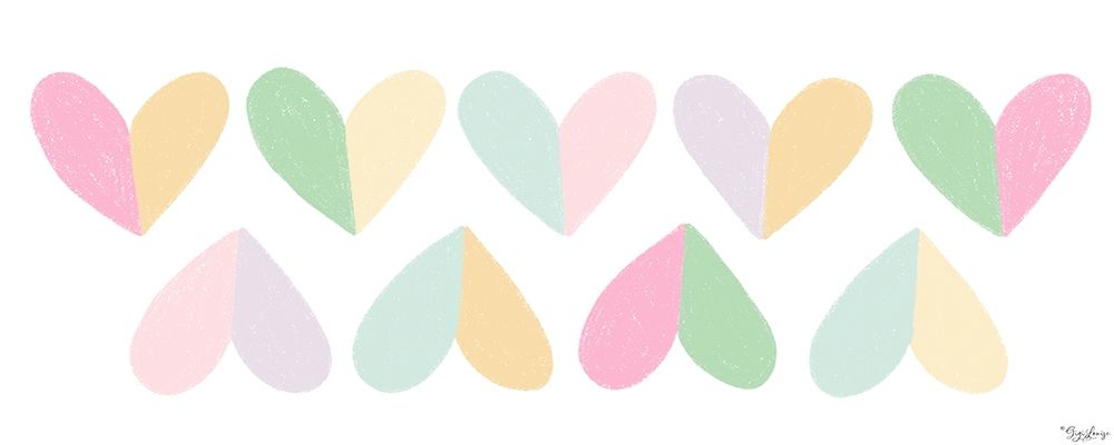 Pastel Hearts art print by Gigi Louise for $57.95 CAD