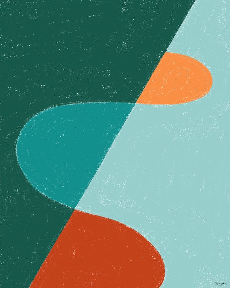 Teal Orange Abstract art print by Gigi Louise for $57.95 CAD