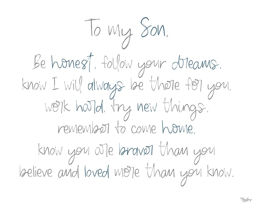 To My Son art print by Gigi Louise for $57.95 CAD