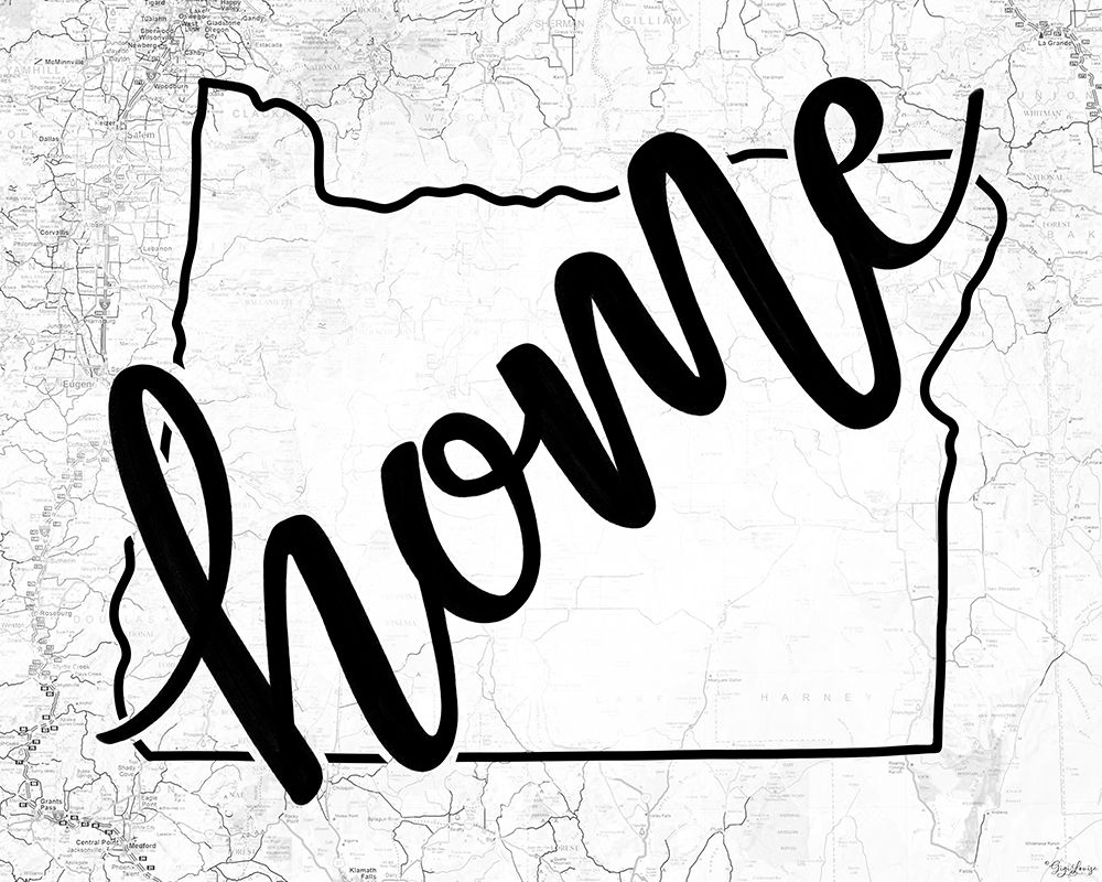 Oregon Home Map art print by Gigi Louise for $57.95 CAD