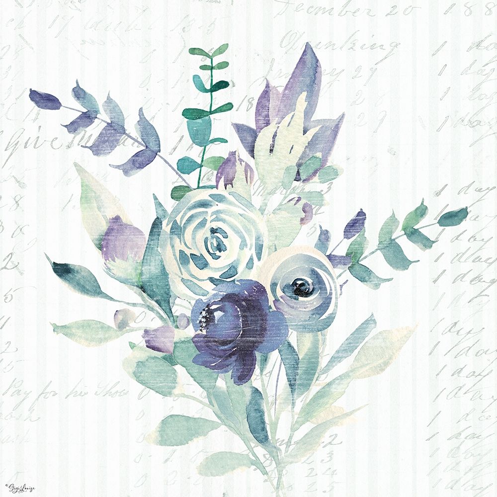 Wild Floral BLUE art print by Gigi Louise for $57.95 CAD