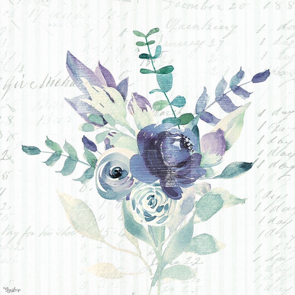 Wild Floral BLUE 2 art print by Gigi Louise for $57.95 CAD