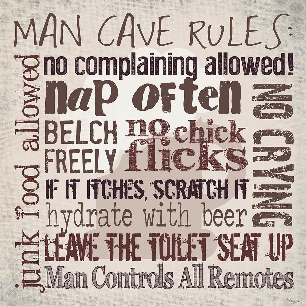 Man Cave Rules art print by Gigi Louise for $57.95 CAD