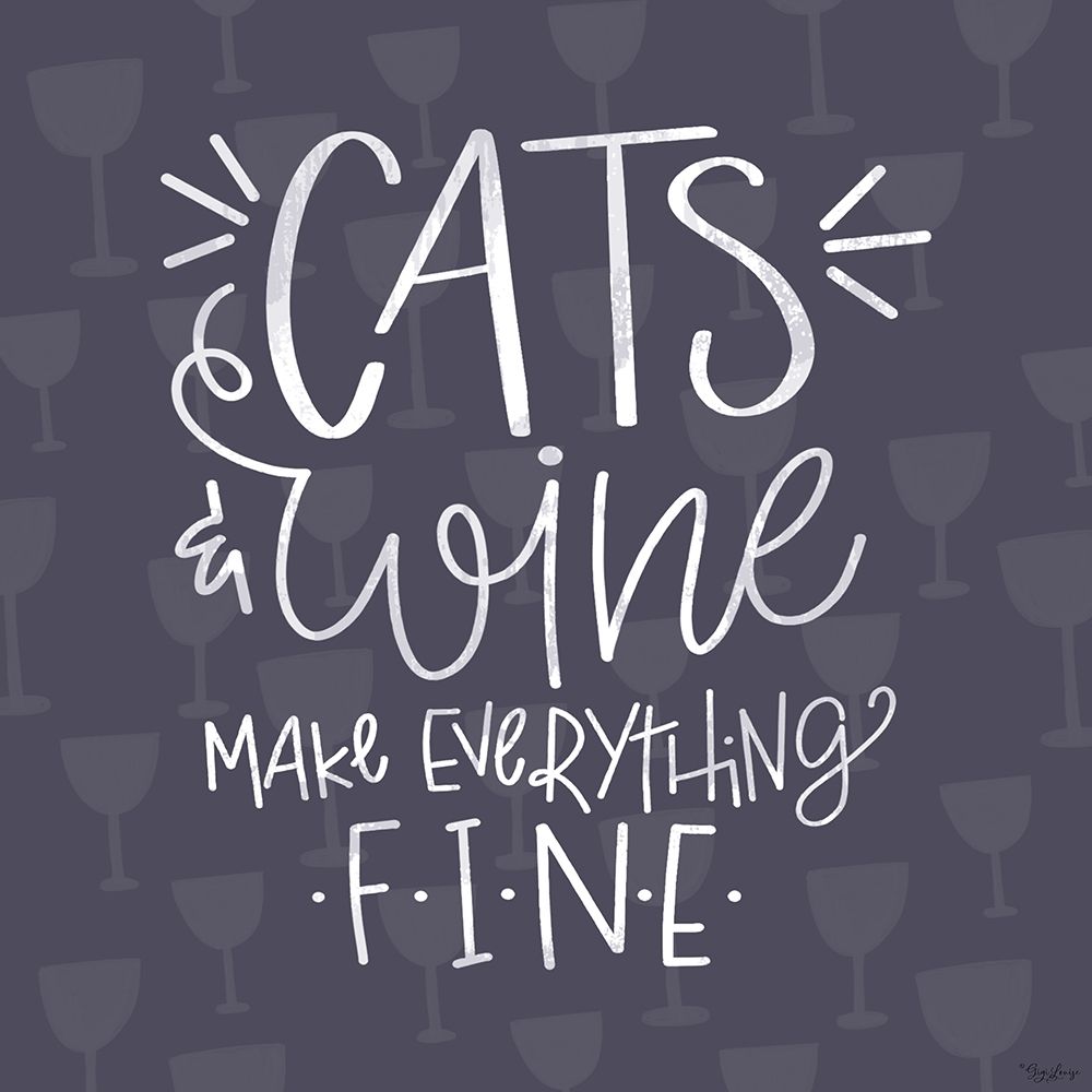 Cats Wine art print by Gigi Louise for $57.95 CAD