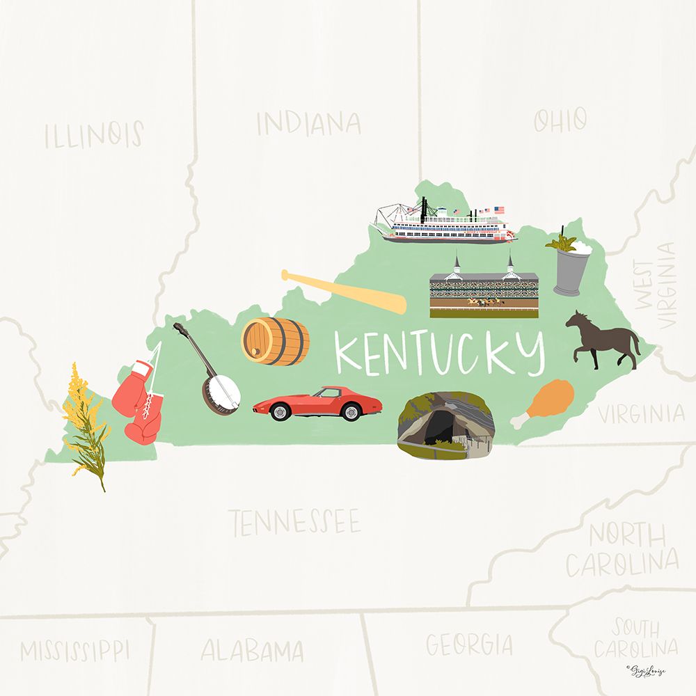 Kentucky art print by Gigi Louise for $57.95 CAD