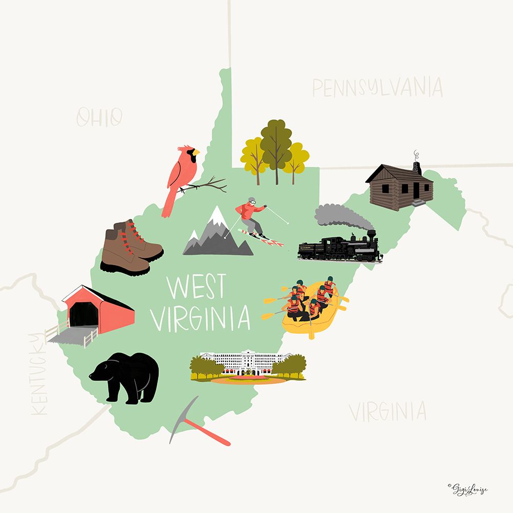 West Virginia art print by Gigi Louise for $57.95 CAD