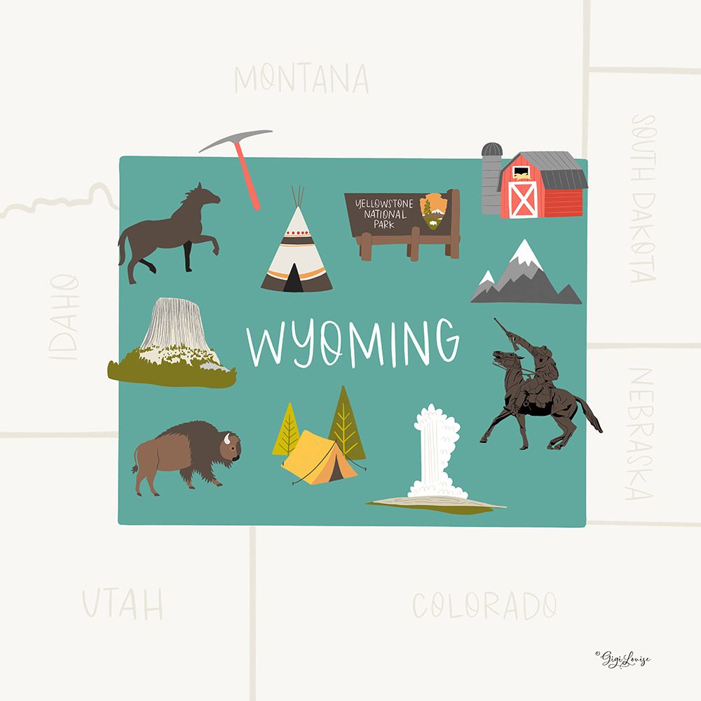 Wyoming art print by Gigi Louise for $57.95 CAD