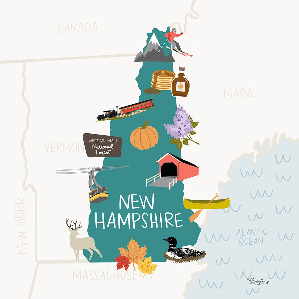 New Hampshire art print by Gigi Louise for $57.95 CAD