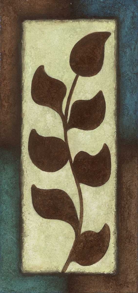 Blue and Brown Leaves Tall - Left art print by Kristin Emery for $57.95 CAD